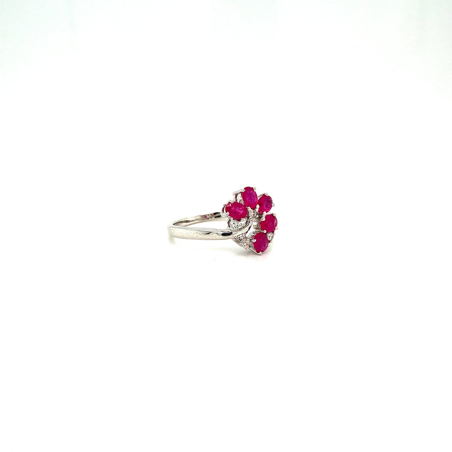 Ruby and Diamond Ring in 14K White Gold - KGR 15916