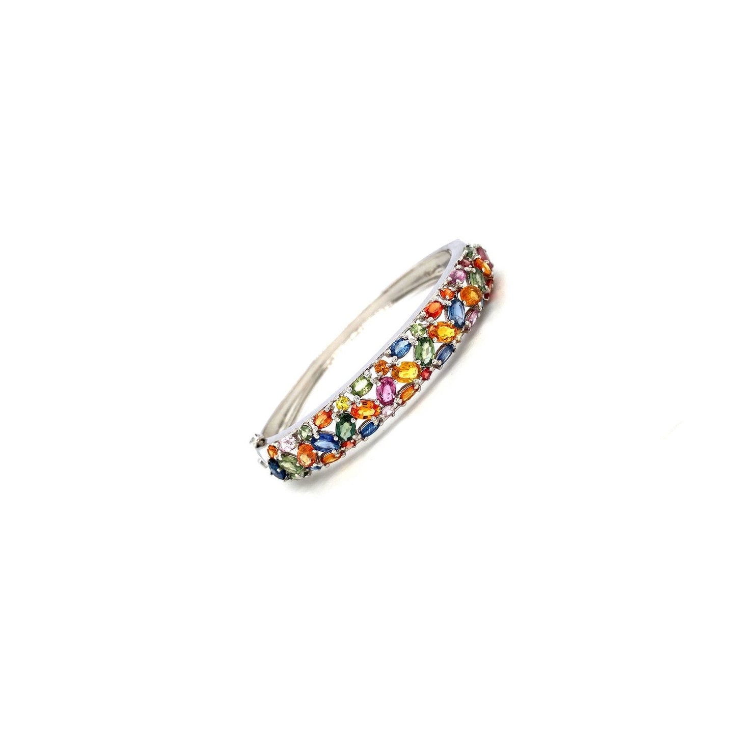 Multi Sapphire Bangle in .925 Sterling Silver - KSD 40925