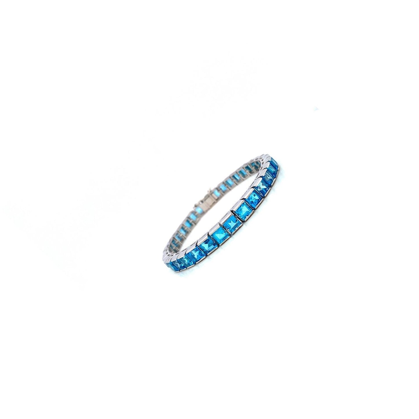 Blue Topaz Bracelet in .925 Sterling Silver - KSD 4598