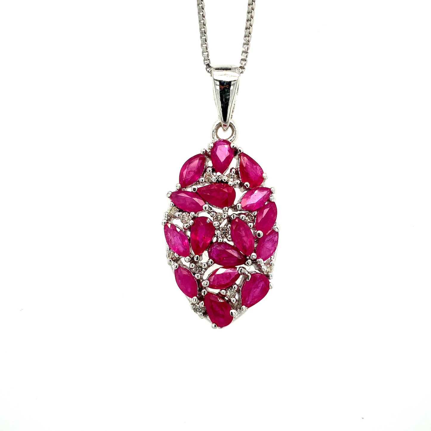 Ruby Pendant in .925 Sterling Silver - KSP 36849