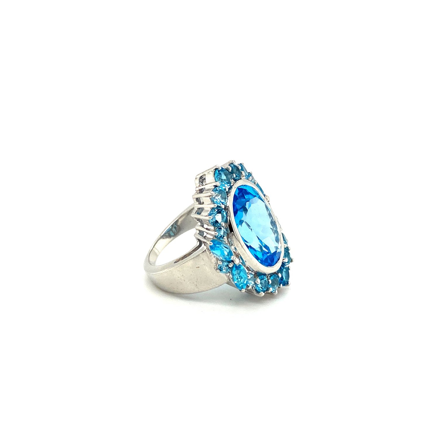 Blue Topaz Ring in .925 Sterling Silver - KSR 19428