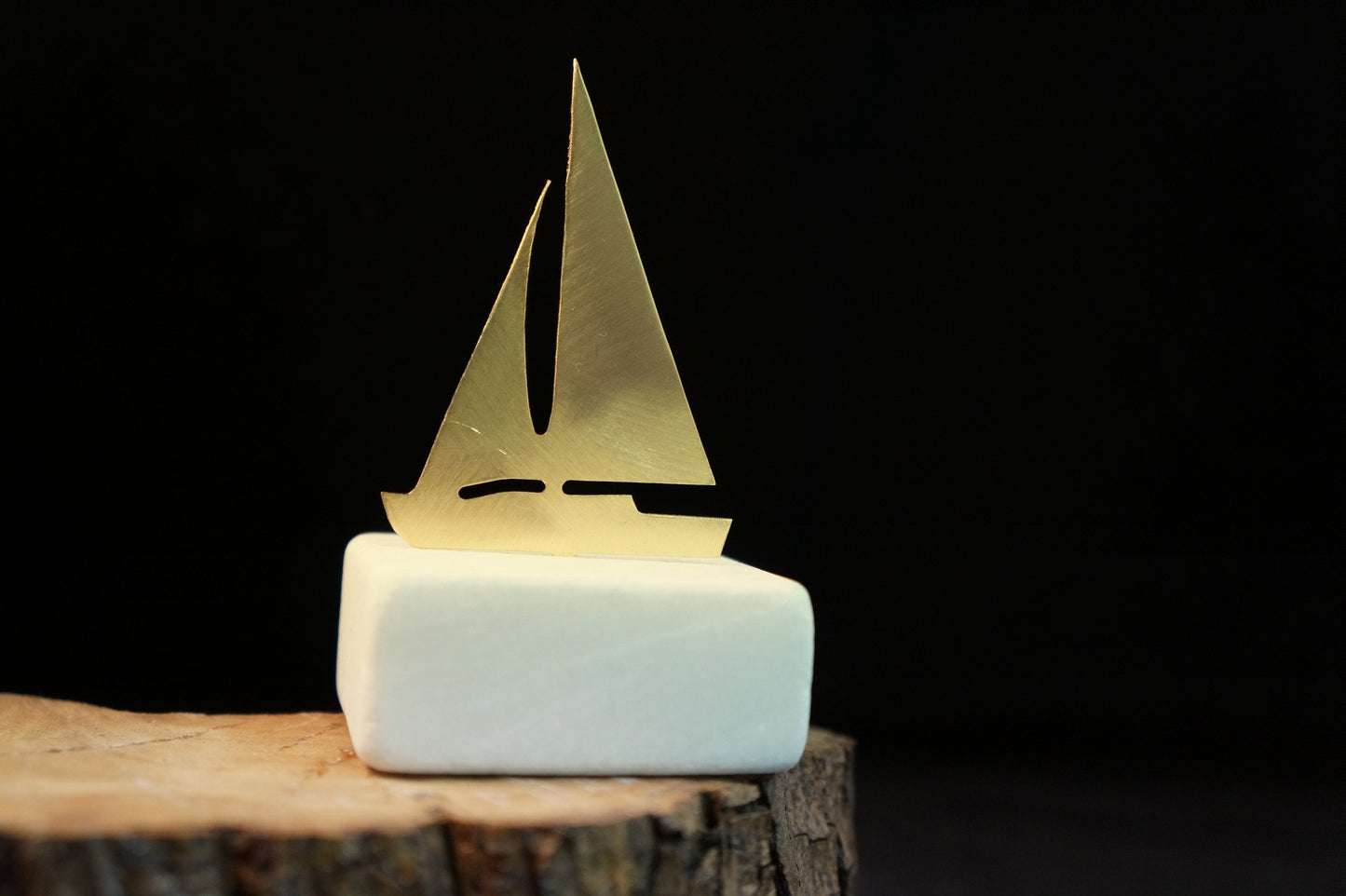Home decor Modern Art Mens Gift Nautical Decor, Gold Minimal Sailboat Statue gift for her