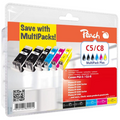 Peach 0F319175 tintapatron multipack 5 szín (fekete, cián, magenta, fotófekete, sárga)