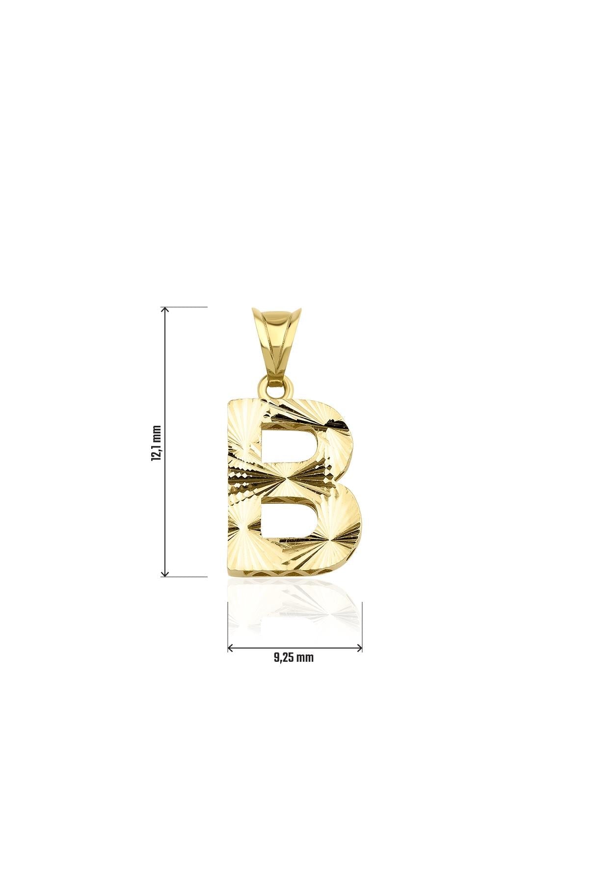 14ct Gold B Letter Mini Shine Pendant