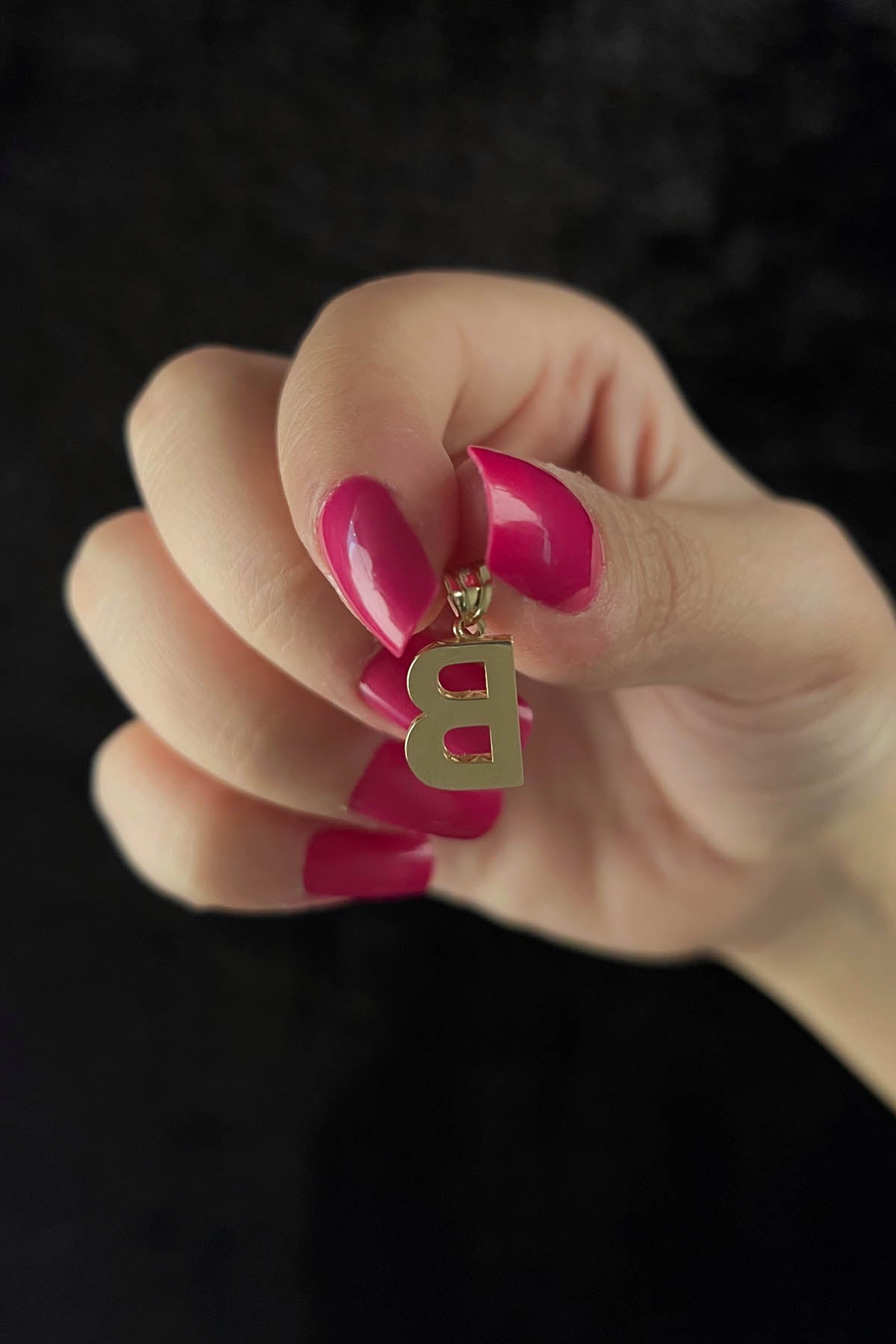 14ct Gold B Letter Mini Shine Pendant