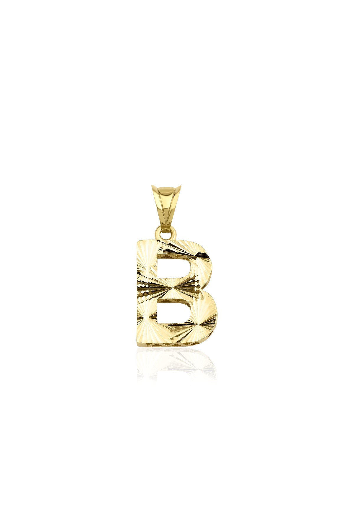 14ct Gold B Letter Mini Shine Pendant