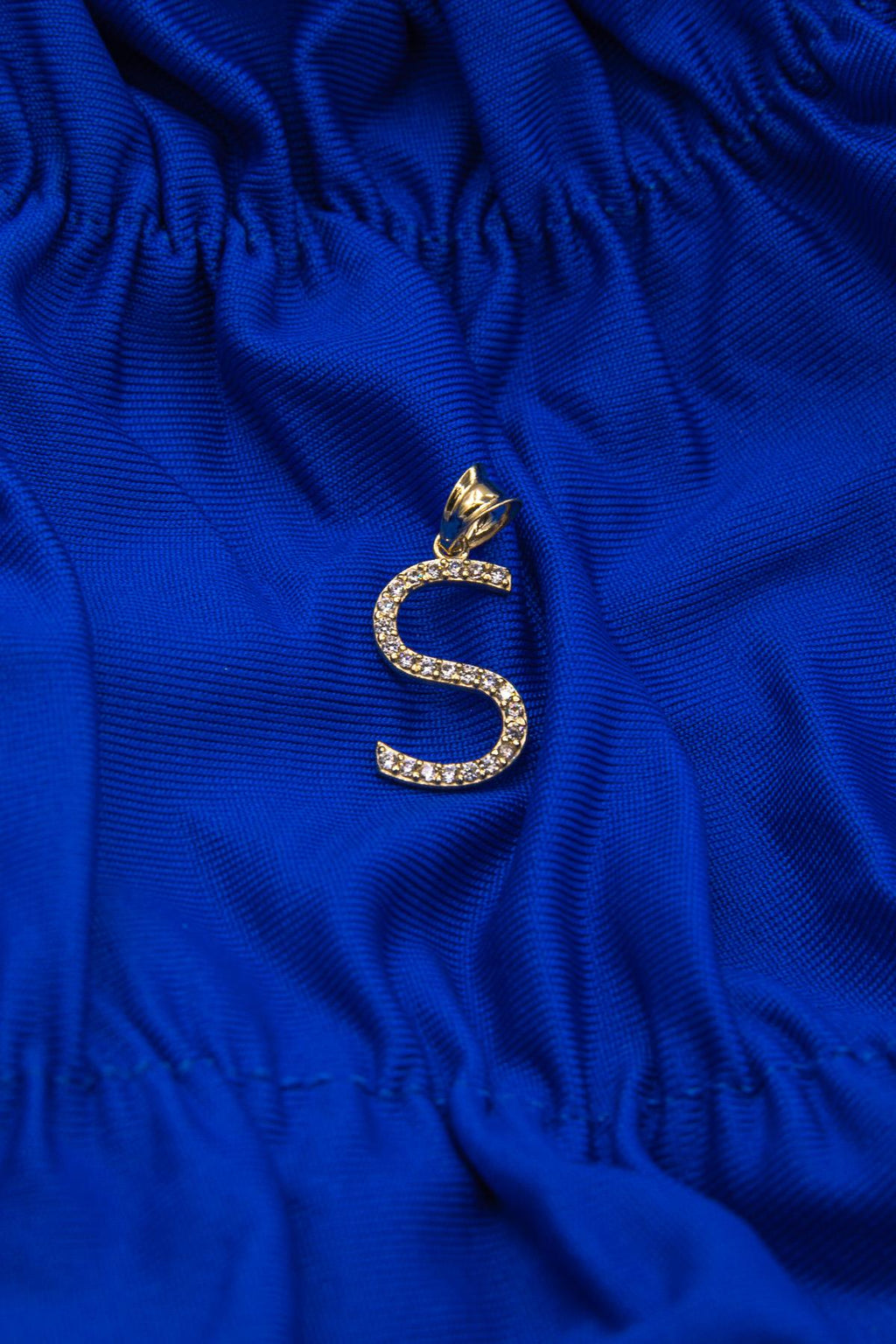 14ct Gold Stone S Letter Charm