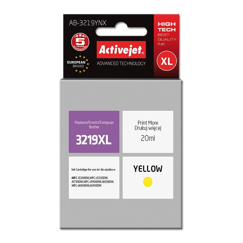 ActiveJet Brother LC3219Y Tintapatron Sárga Supreme 20ml