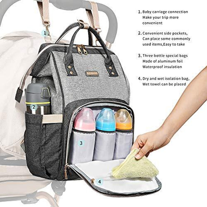 Mochila Con Bolsa De Pañales Para Bebé Con Almohadilla Para Cambiar
