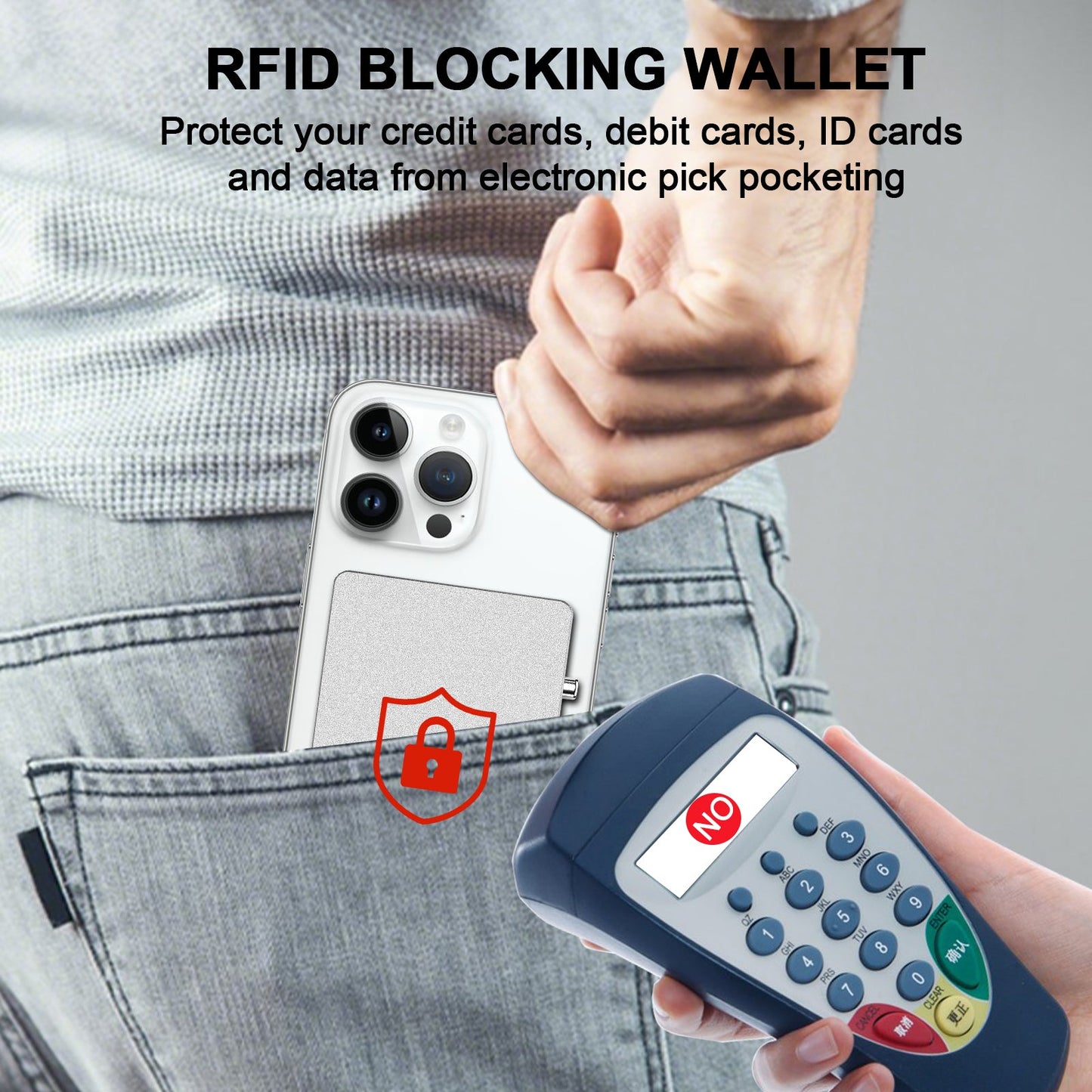 RFID Blocking Wallet Minimalist Slim Card Holder for MagSafe with Adjustable Stand, Metal Pop Up Magnetic Wallet for Men TOYFID
