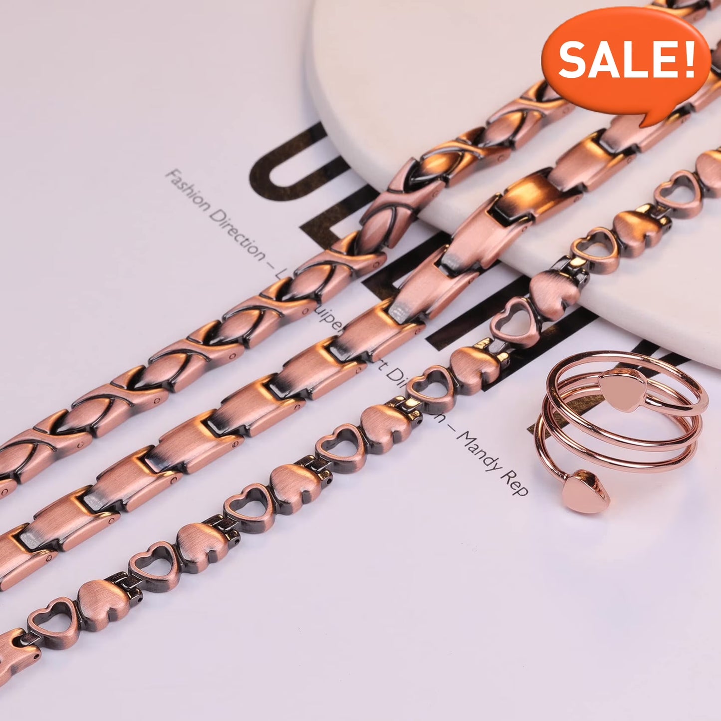 99.99% Pure Solid Copper Magnetic Bracelets for Women