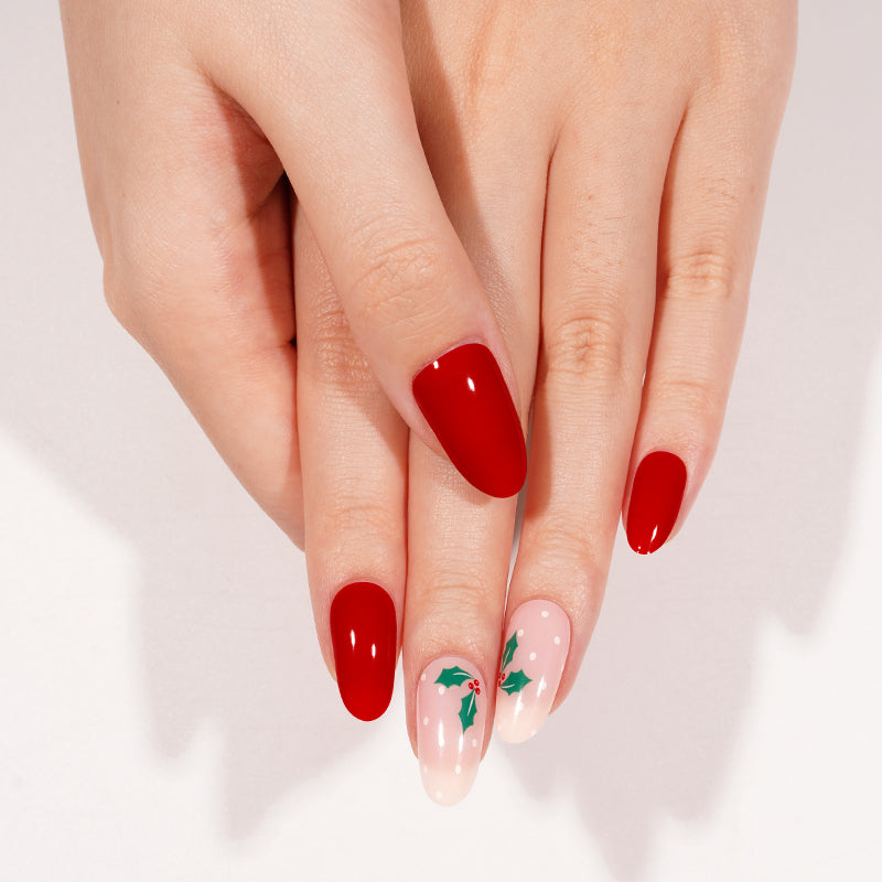 Pack Lámina de uñas de gel Premium precurado Nooves Diseños Navidad + Lámpara uñas UV/LED PORTÁTIL 8w