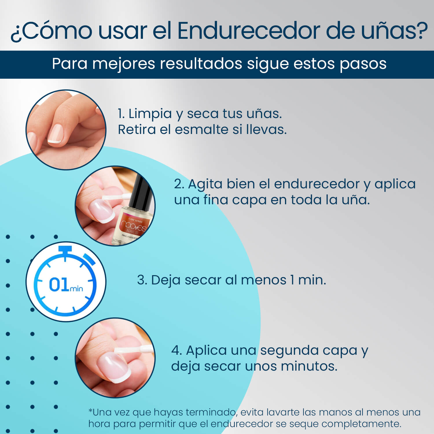 Nail Hardener 15 ml- Endurecedor de uñas - Nooves Nails