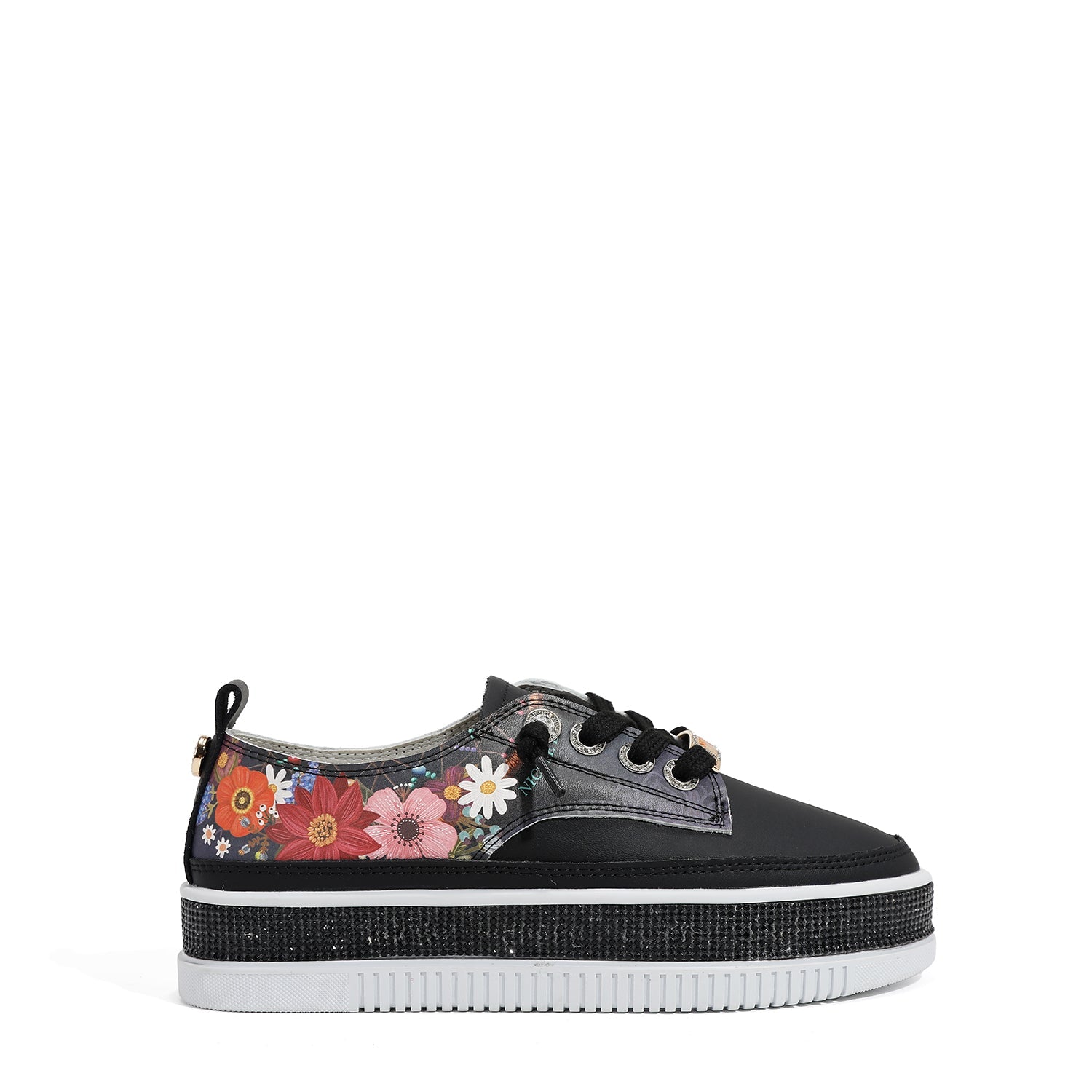 ZAPATILLA DE PIEL CON PLATAFORMA Y PEDRERÍA (DREAM COMES TRUE)