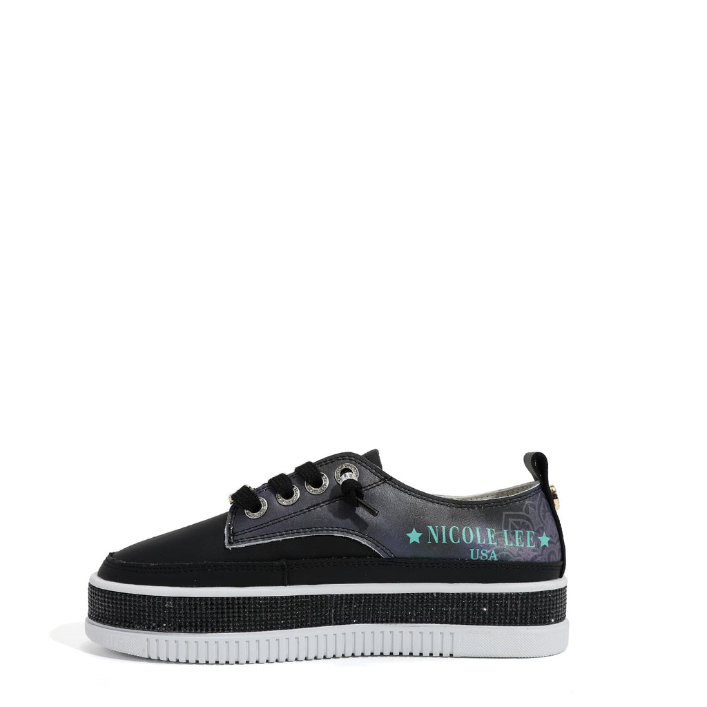 ZAPATILLA DE PIEL CON PLATAFORMA Y PEDRERÍA (DREAM COMES TRUE)