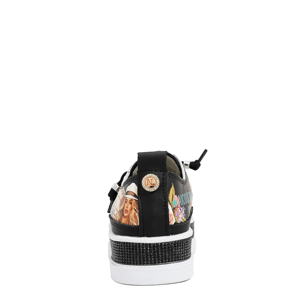 ZAPATILLA DE PIEL CON PLATAFORMA Y PEDRERÍA (MARTHA TRAVELS ITALY)