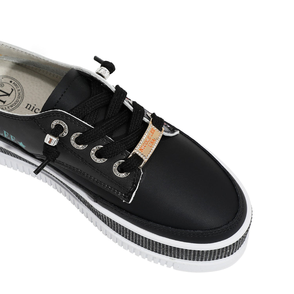 ZAPATILLA DE PIEL CON PLATAFORMA Y PEDRERÍA (SAMANTHA LA BELLEZA)