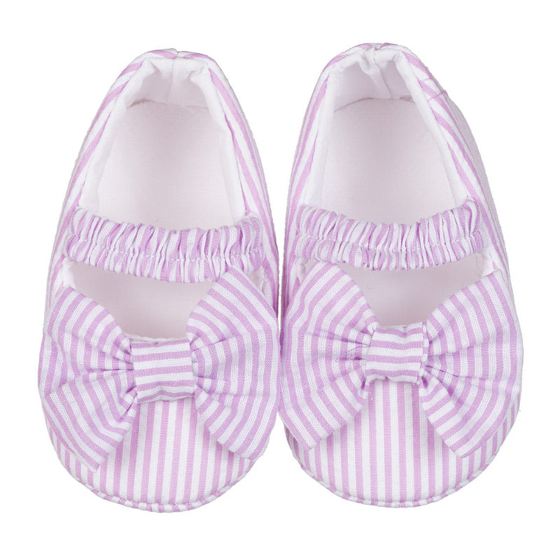 Scarpine con fiocco lilla