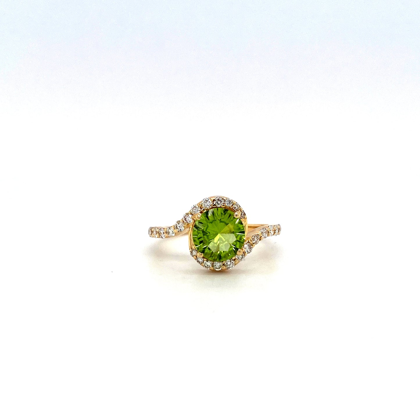 Peridot and Diamond Ring in 14K Yellow Gold - KGR 15205