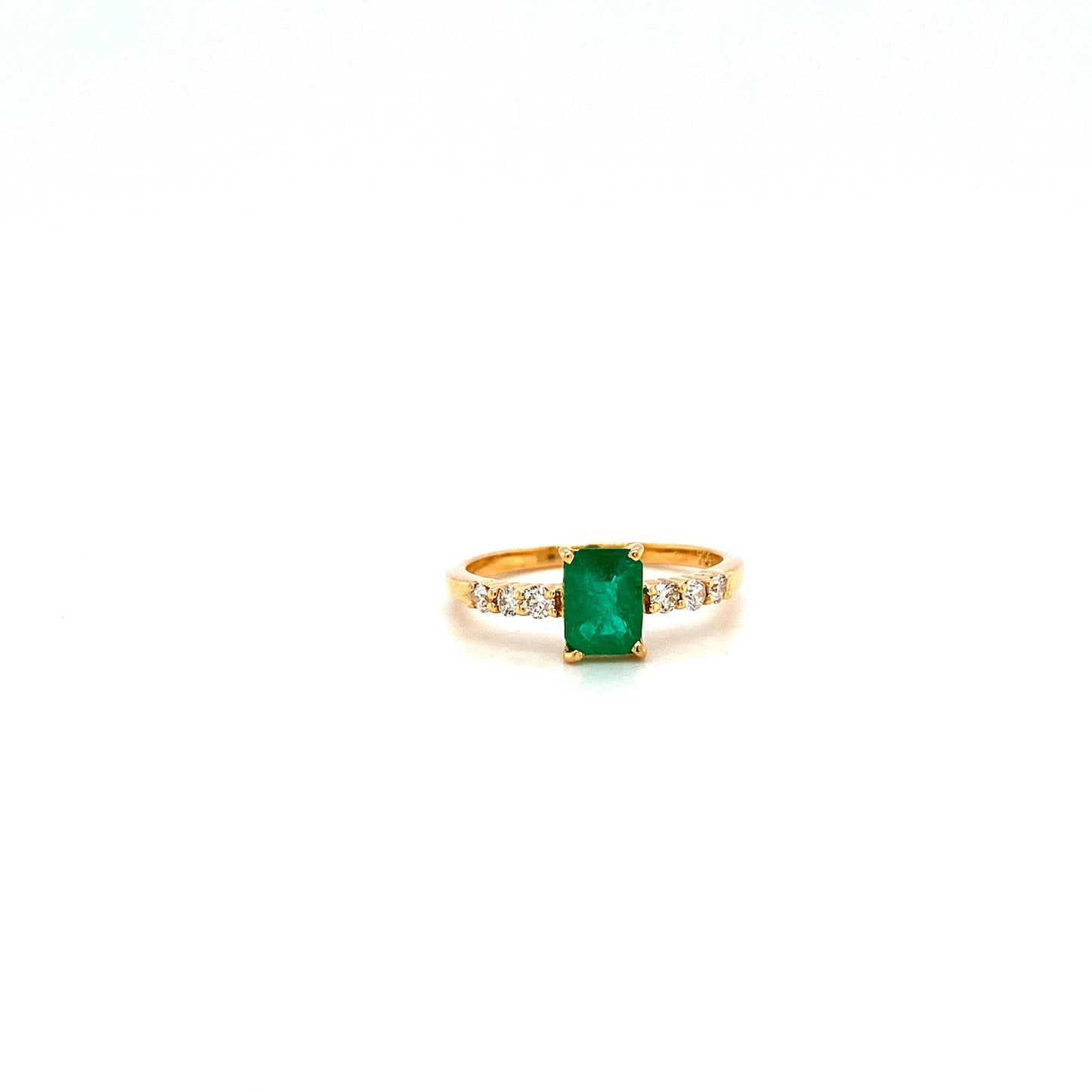 Emerald and Diamond Ring in 18K Yellow Gold - KGR 15699