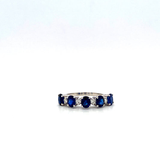 Sapphire and Diamond Ring in 14K White Gold - KGR 16344