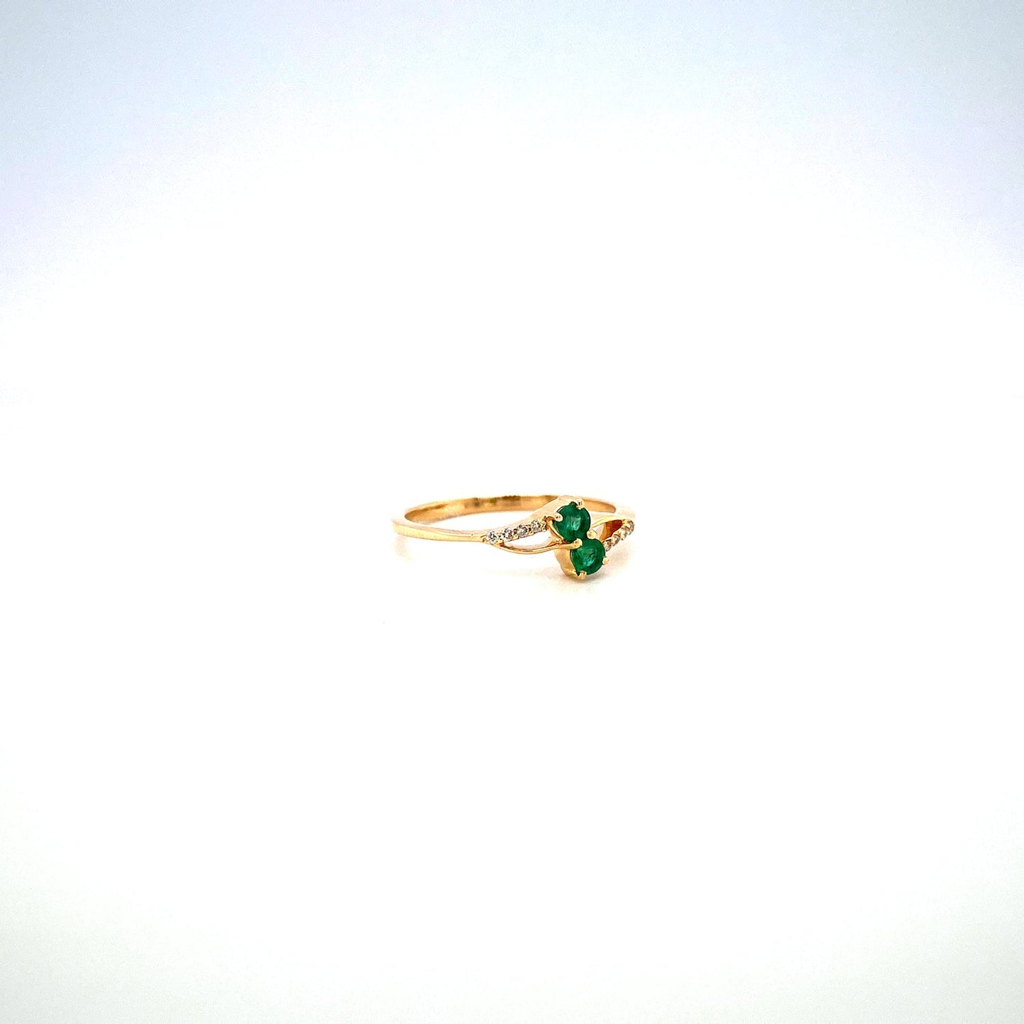 Emerald and Diamond Ring in 14K Yellow Gold - KGR 17156