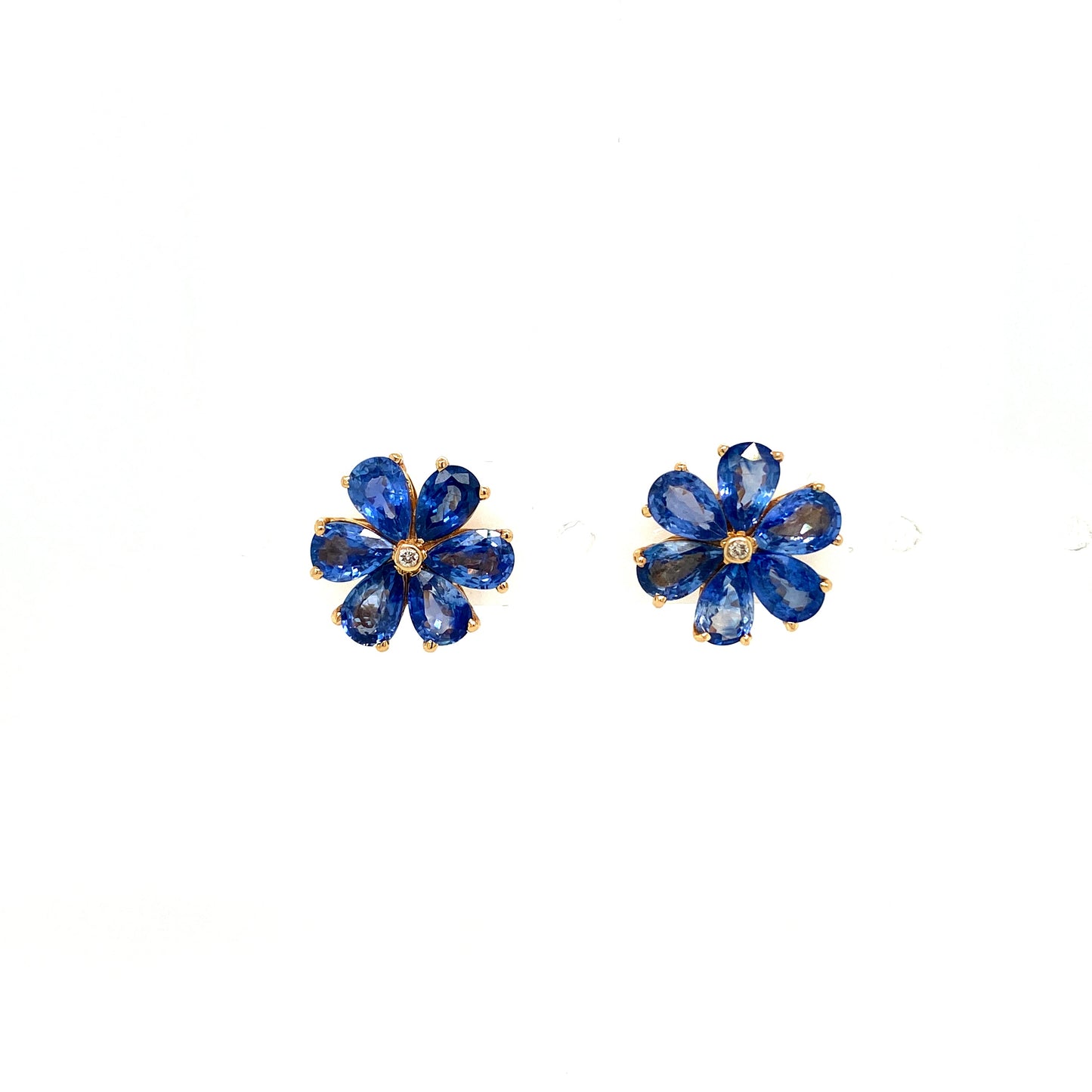 Sapphire and Diamond Earrings in 14K Yellow Gold - KGT 31332