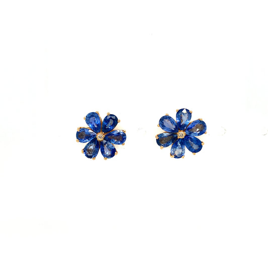 Sapphire and Diamond Earrings in 14K Yellow Gold - KGT 31332