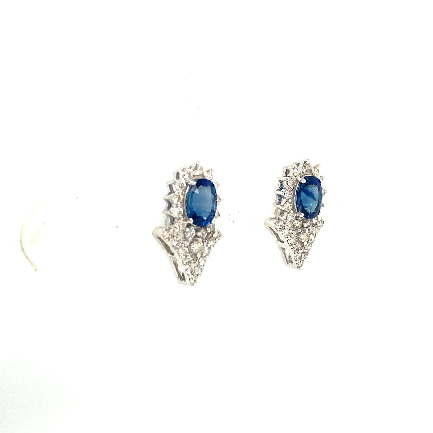 Sapphire and Diamond Earrings in 18K White Gold - KGT 31357