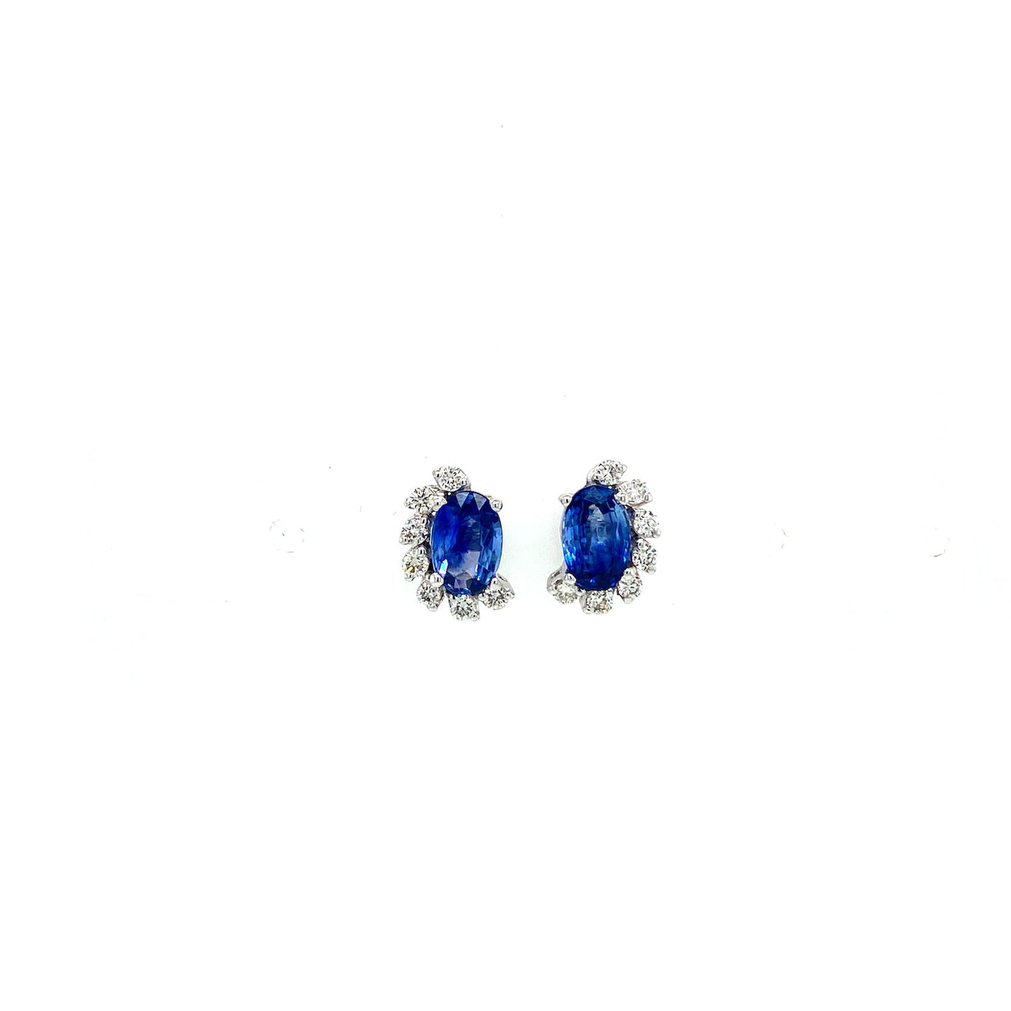 Sapphire and Diamond Earrings in 18K White Gold - KGT 33035