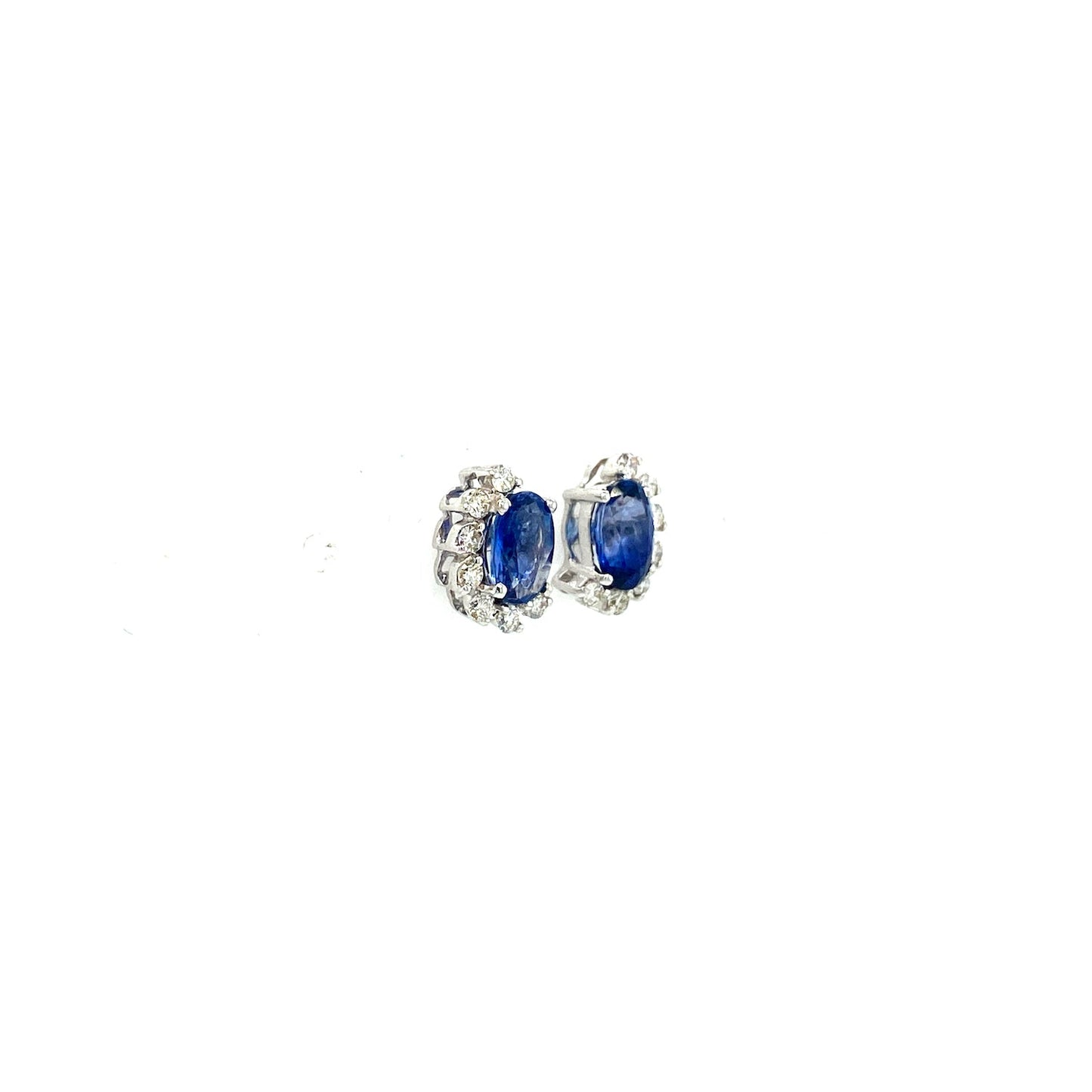 Sapphire and Diamond Earrings in 18K White Gold - KGT 33035