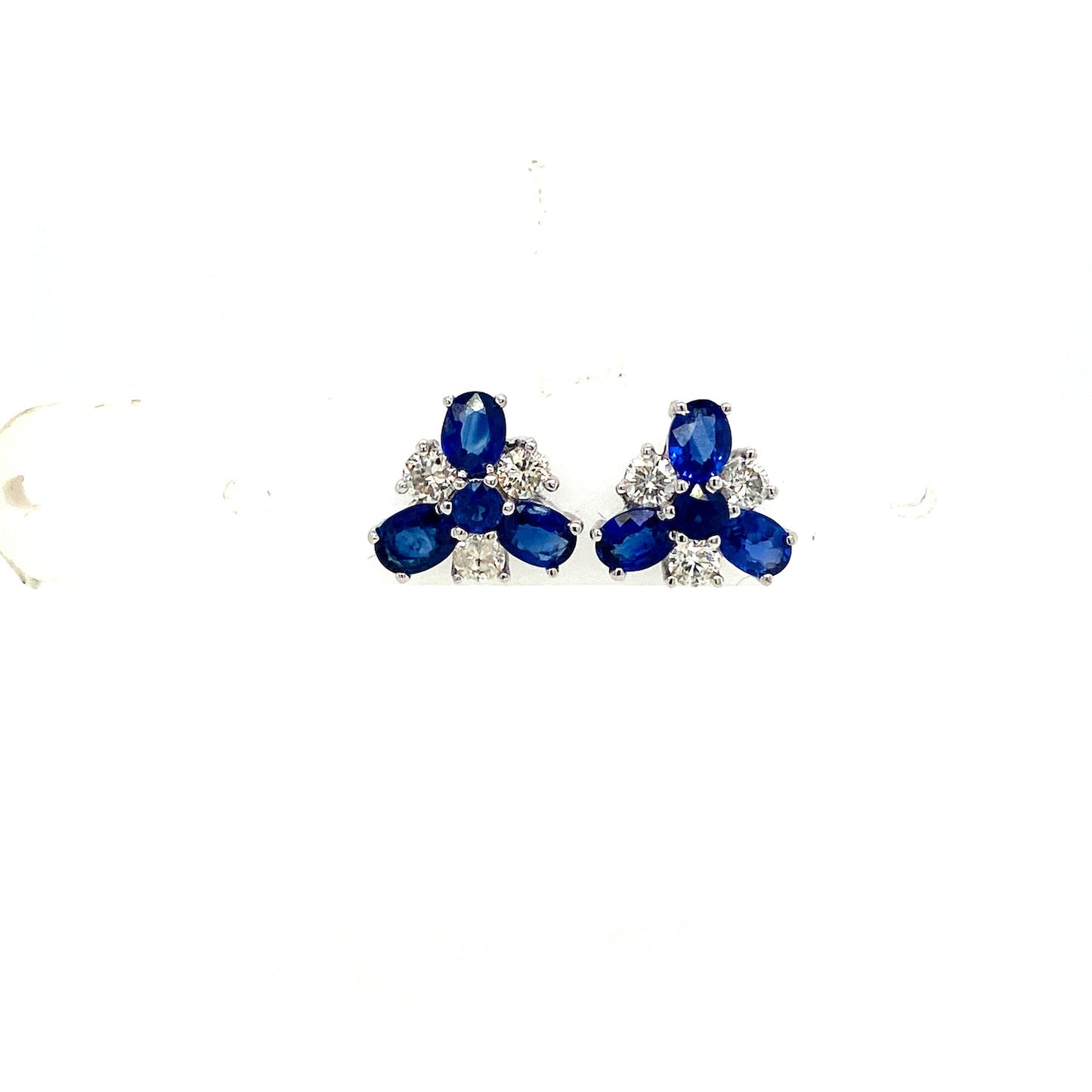 Sapphire and Diamond Earrings in 14K White Gold - KGT 33269