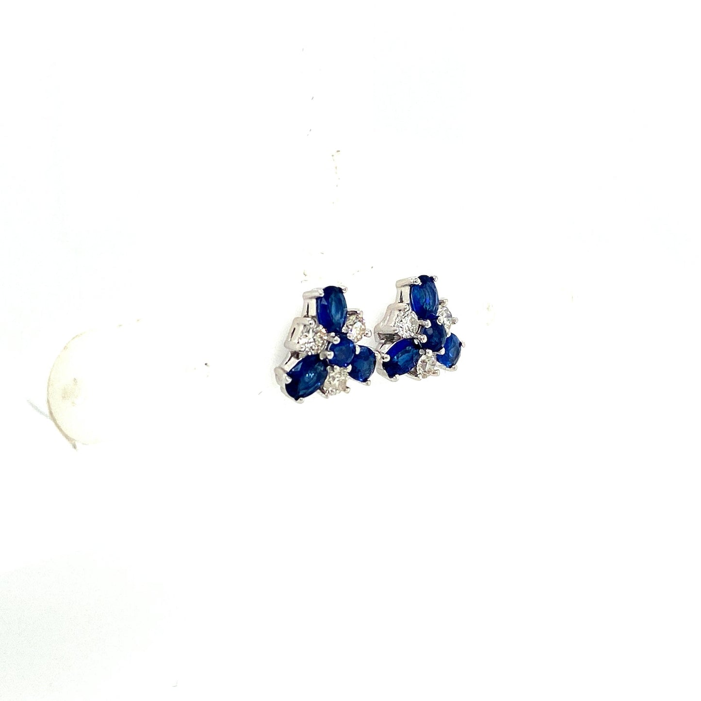 Sapphire and Diamond Earrings in 14K White Gold - KGT 33269
