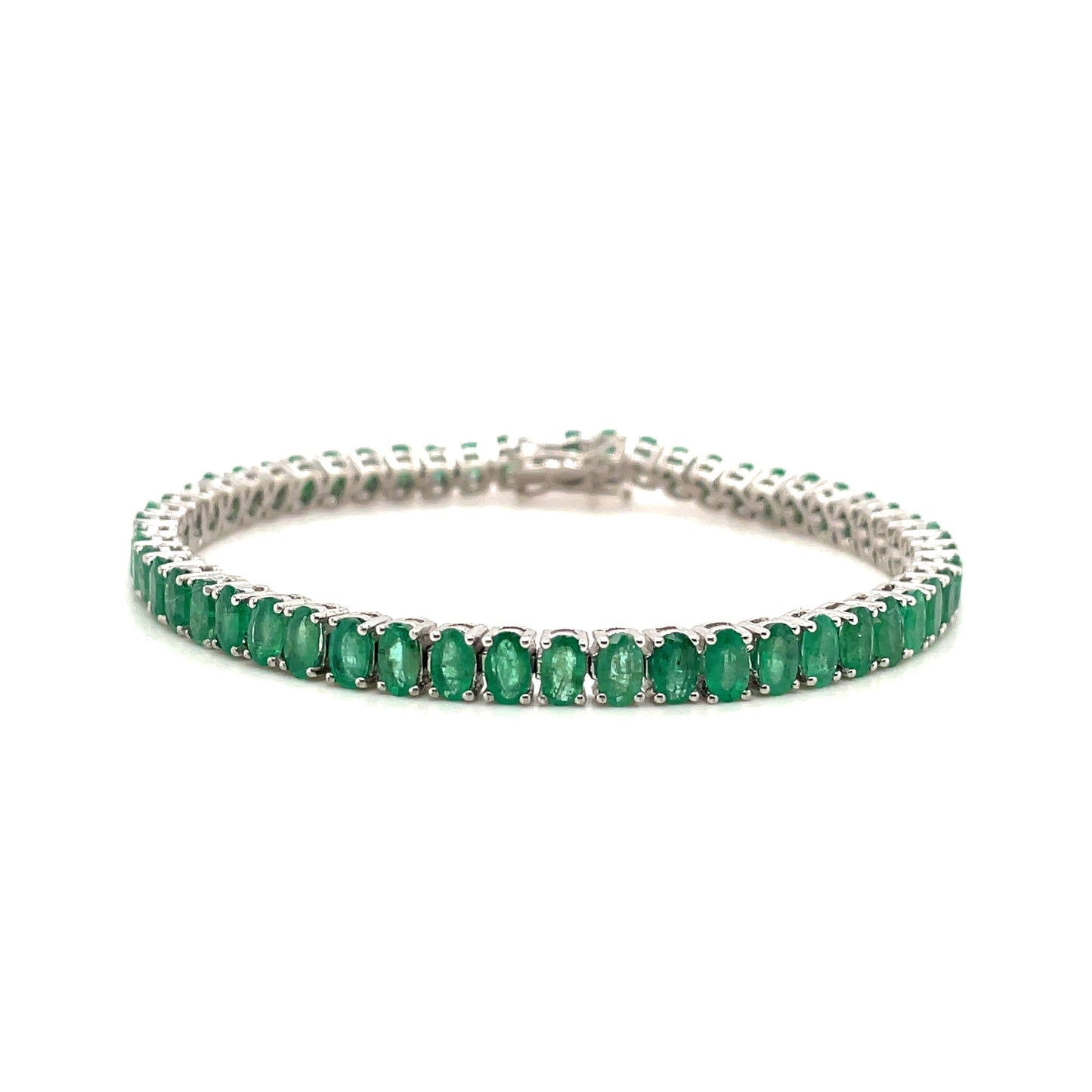 Emerald Bracelet in .925 Sterling Silver. - KSD 43070