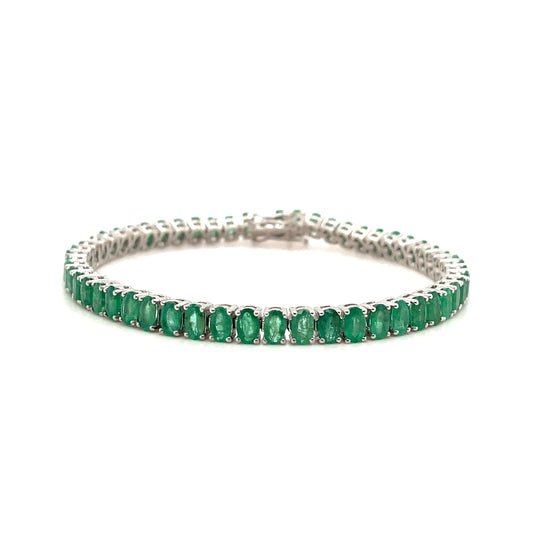 Emerald Bracelet in .925 Sterling Silver. - KSD 43070
