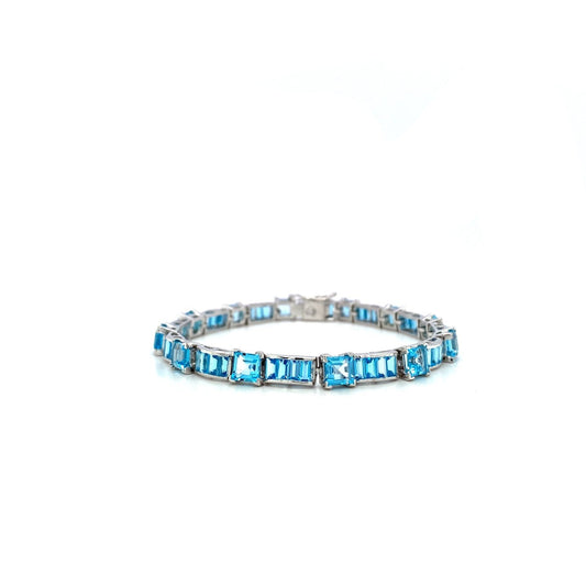 Blue Topaz Bracelet in .925 Sterling Silver - KSD 43643