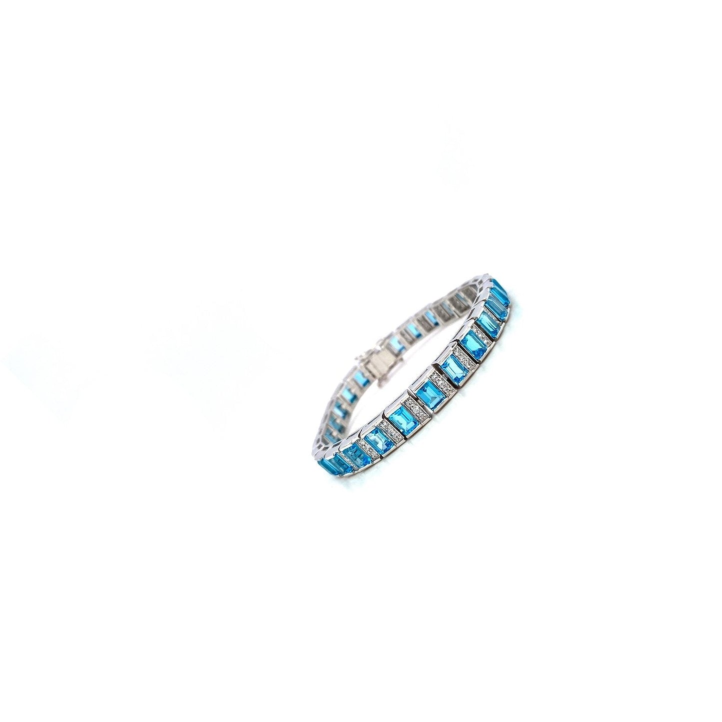 Blue Topaz Bracelet in .925 Sterling Silver - KSD 44433