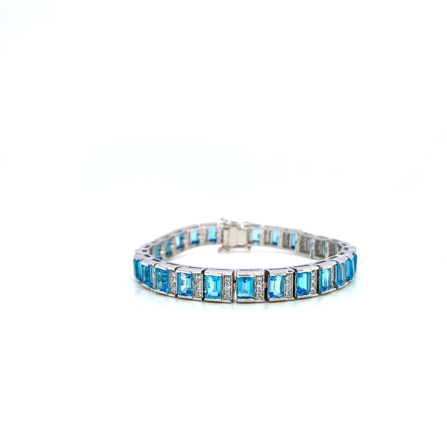 Blue Topaz Bracelet in .925 Sterling Silver - KSD 44433