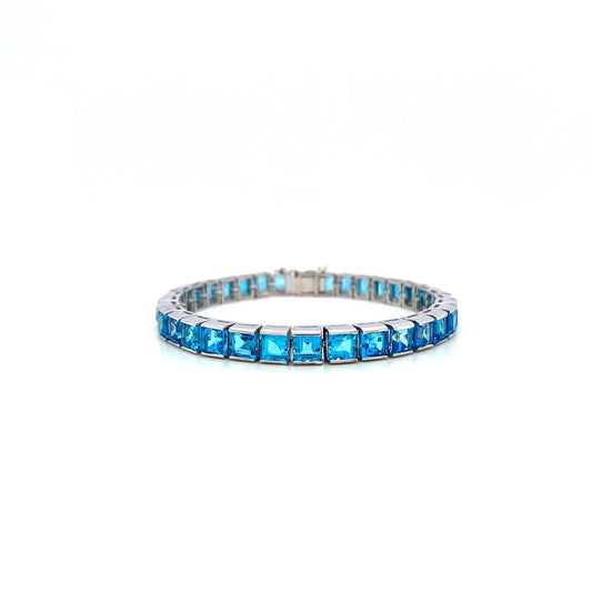 Blue Topaz Bracelet in .925 Sterling Silver - KSD 4598