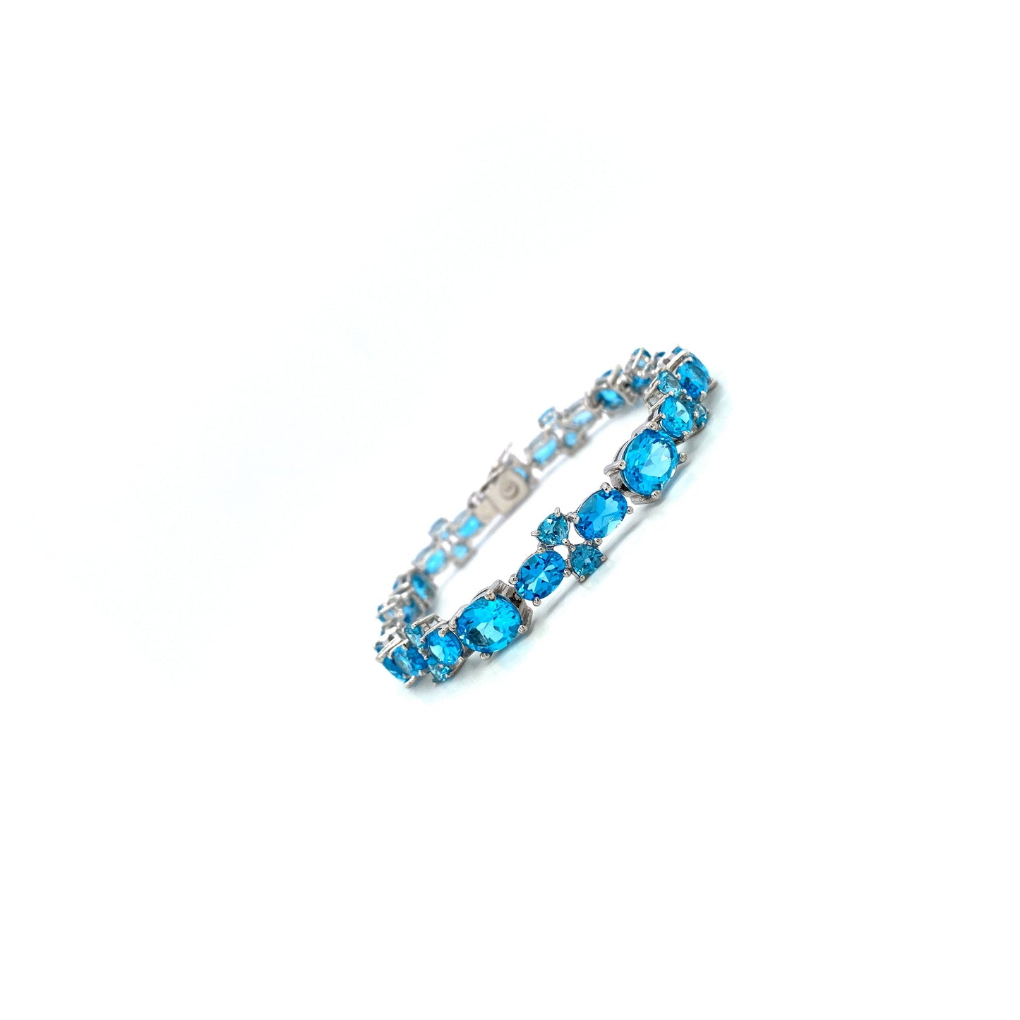 Blue Topaz Bracelet in .925 Sterling Silver - KSD 48429
