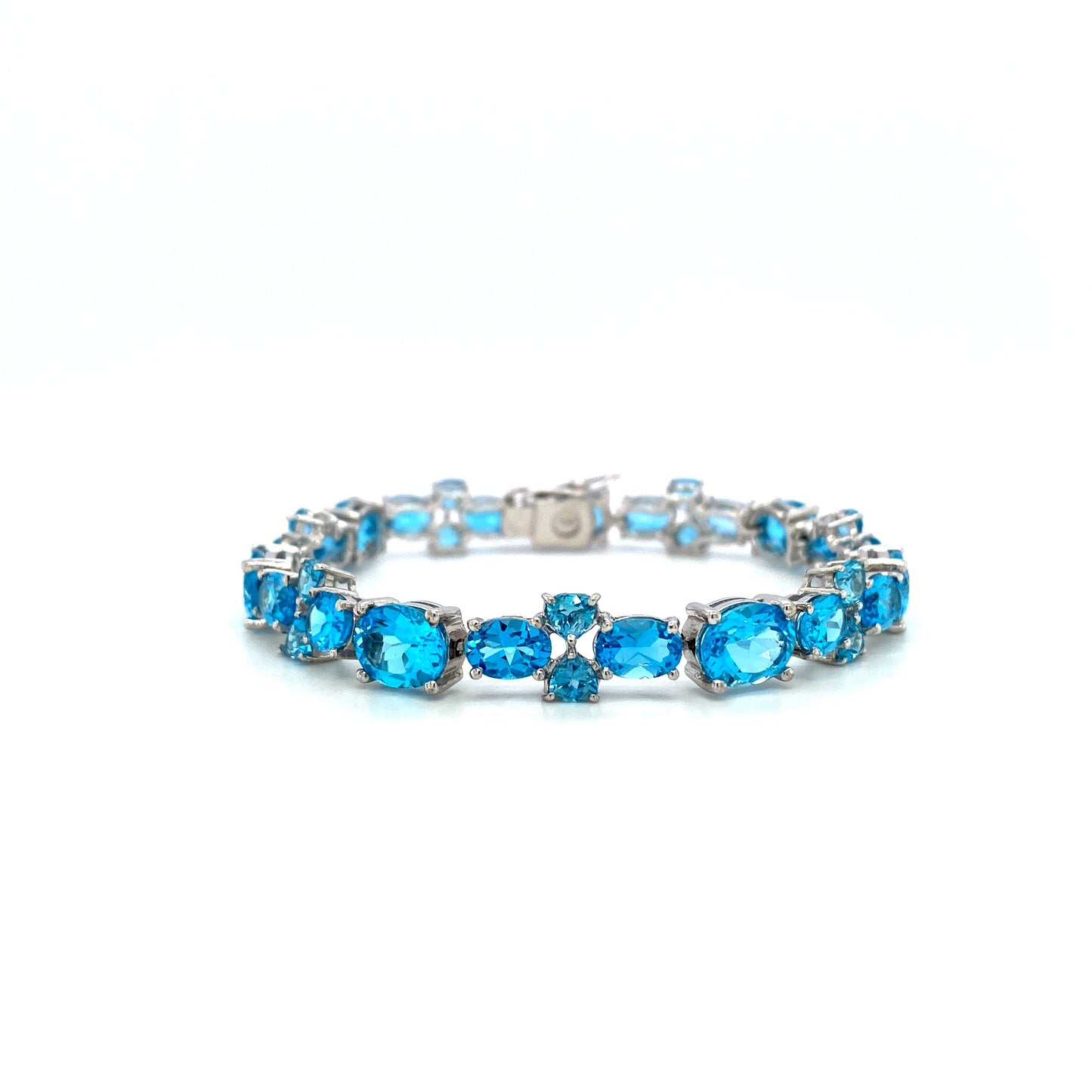 Blue Topaz Bracelet in .925 Sterling Silver - KSD 48429