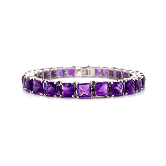 Amethyst Bracelet in .925 Sterling Silver - KSD 48810