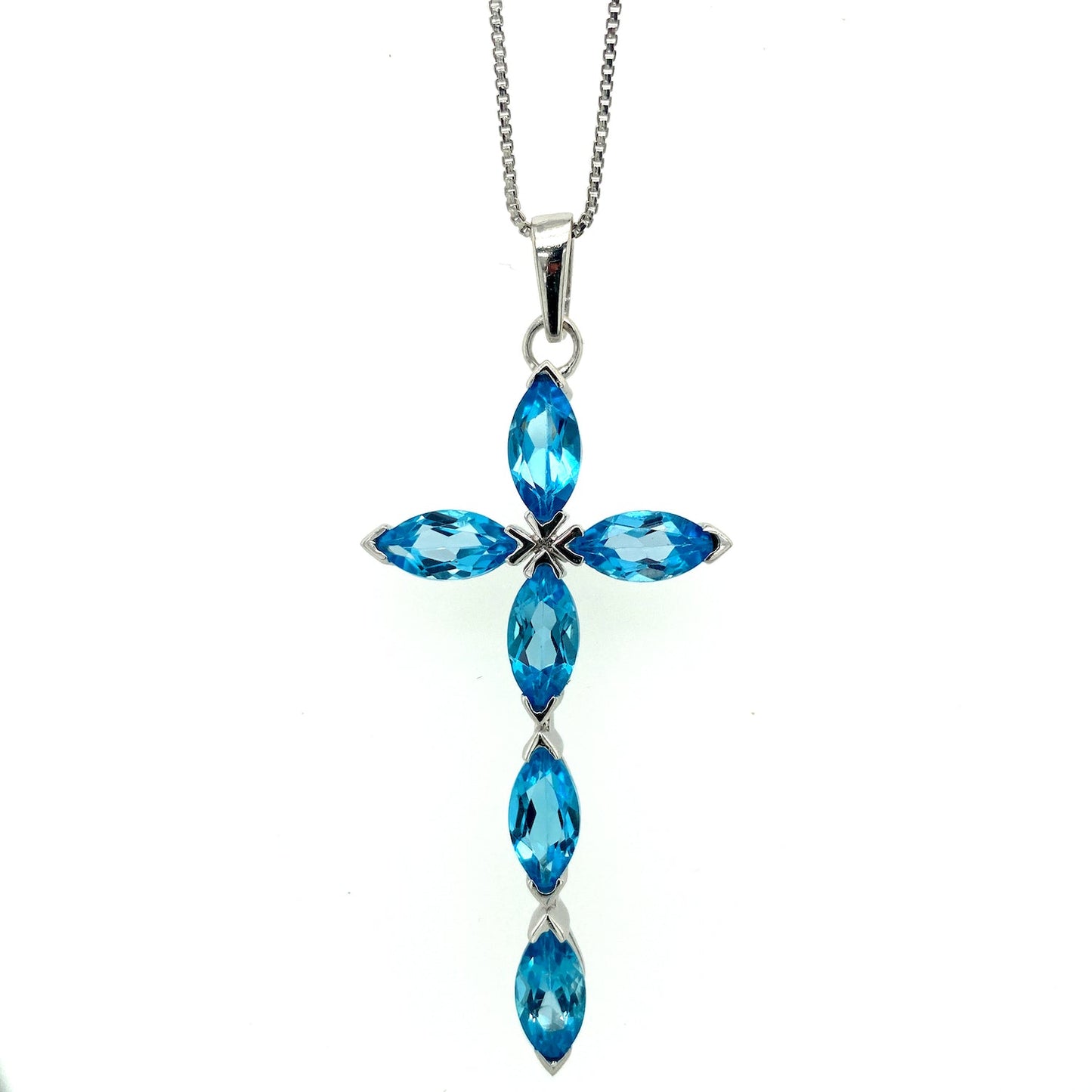 Blue Topaz Pendant in .925 Sterling Silver - KSP 33553