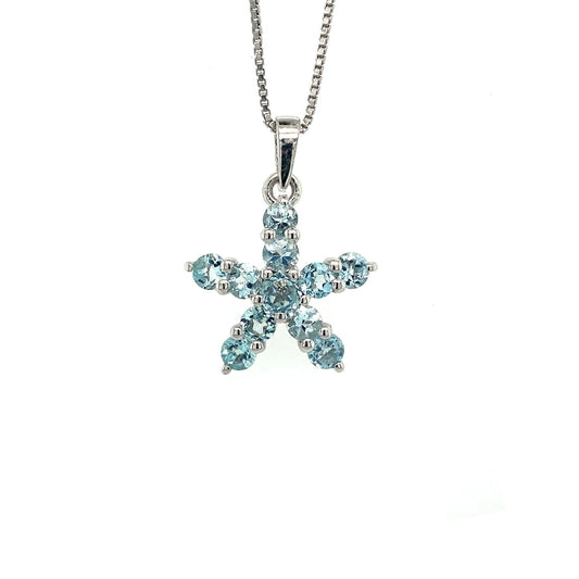 Aquamarine Pendant in .925 Sterling Silver - KSP 34196