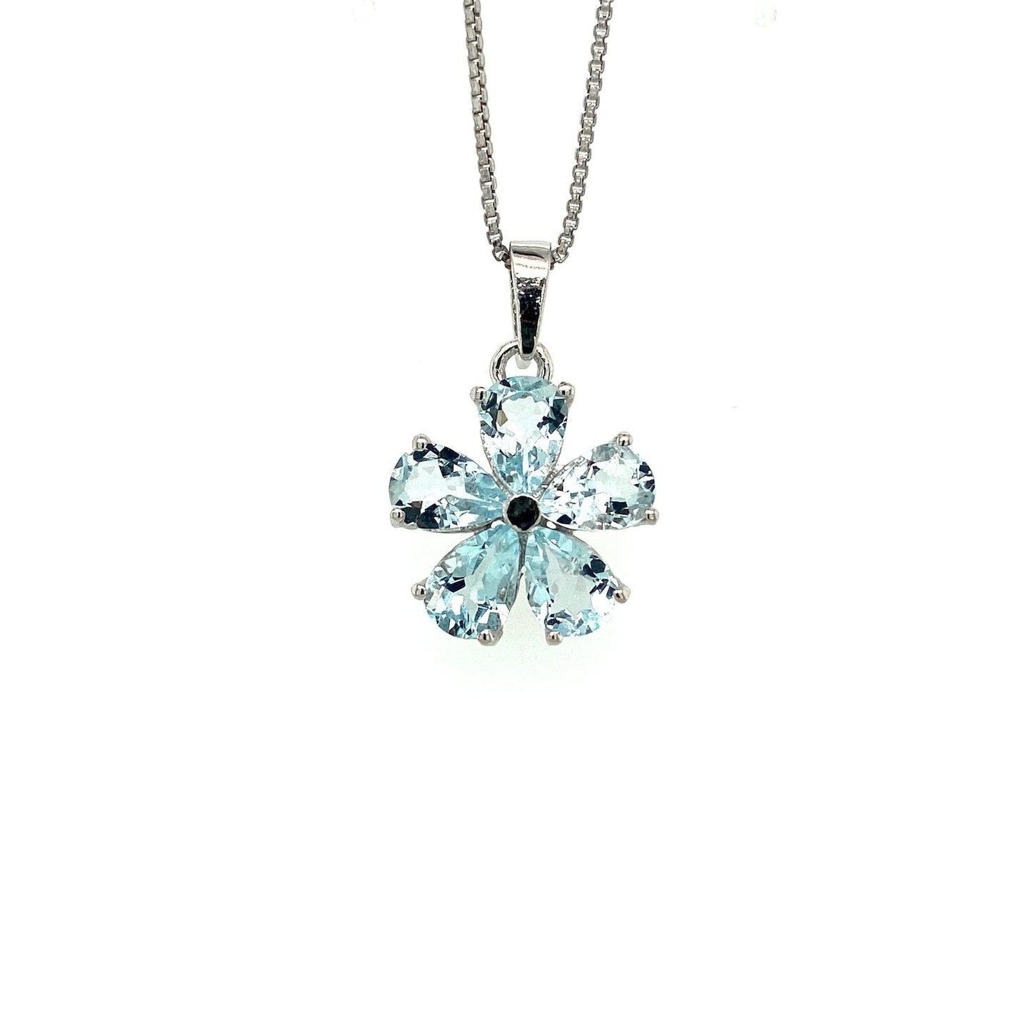 Aquamarine Pendant in .925 Sterling Silver - KSP 36152