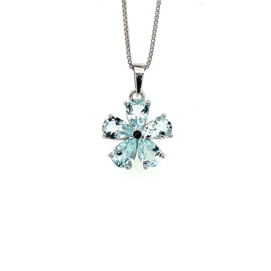 Aquamarine Pendant in .925 Sterling Silver - KSP 36152