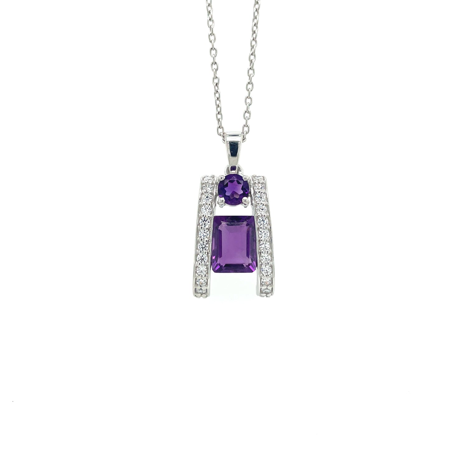 Amethyst Pendant In .925 Sterling Silver - KSP 36333