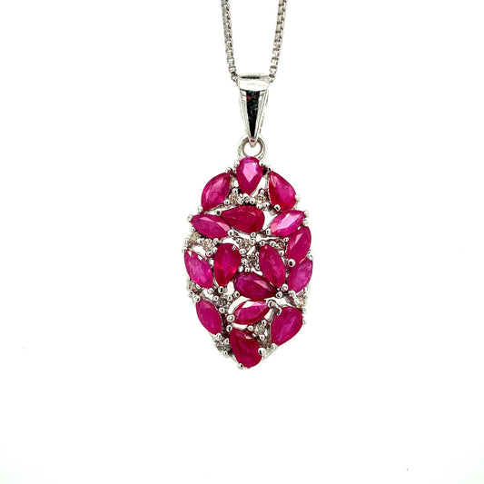 Ruby Pendant in .925 Sterling Silver - KSP 36849