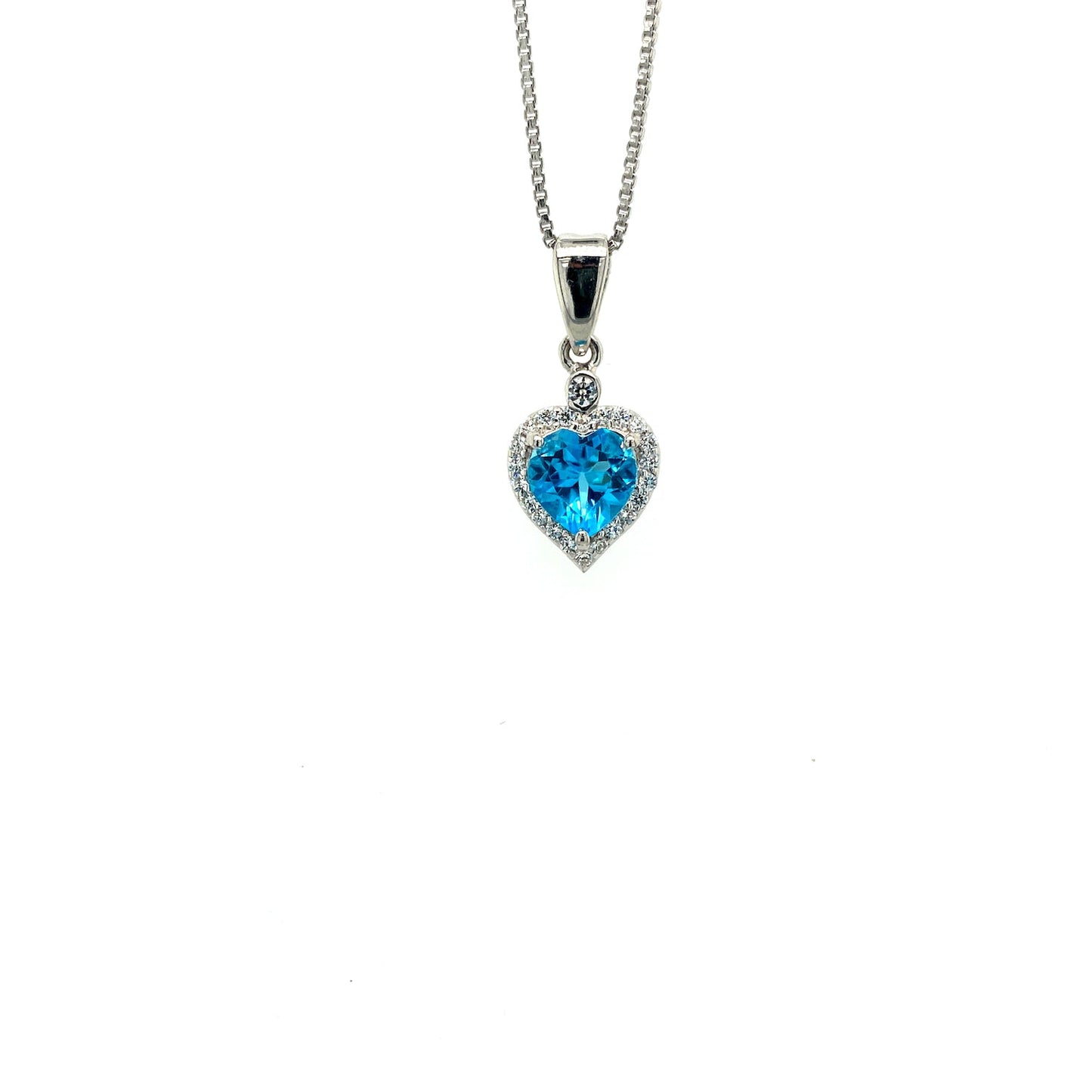 Blue Topaz Pendant in .925 Sterling Silver - KSP 37862