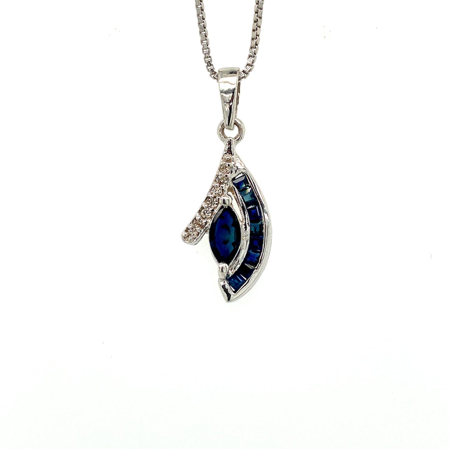 Sapphire Pendant in .925 Sterling Silver - KSP 38542